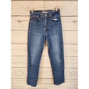 Levi Strauss & Co. Women's Blue Mid Rise Wedgie Ankle Straight Leg Jeans Size 28